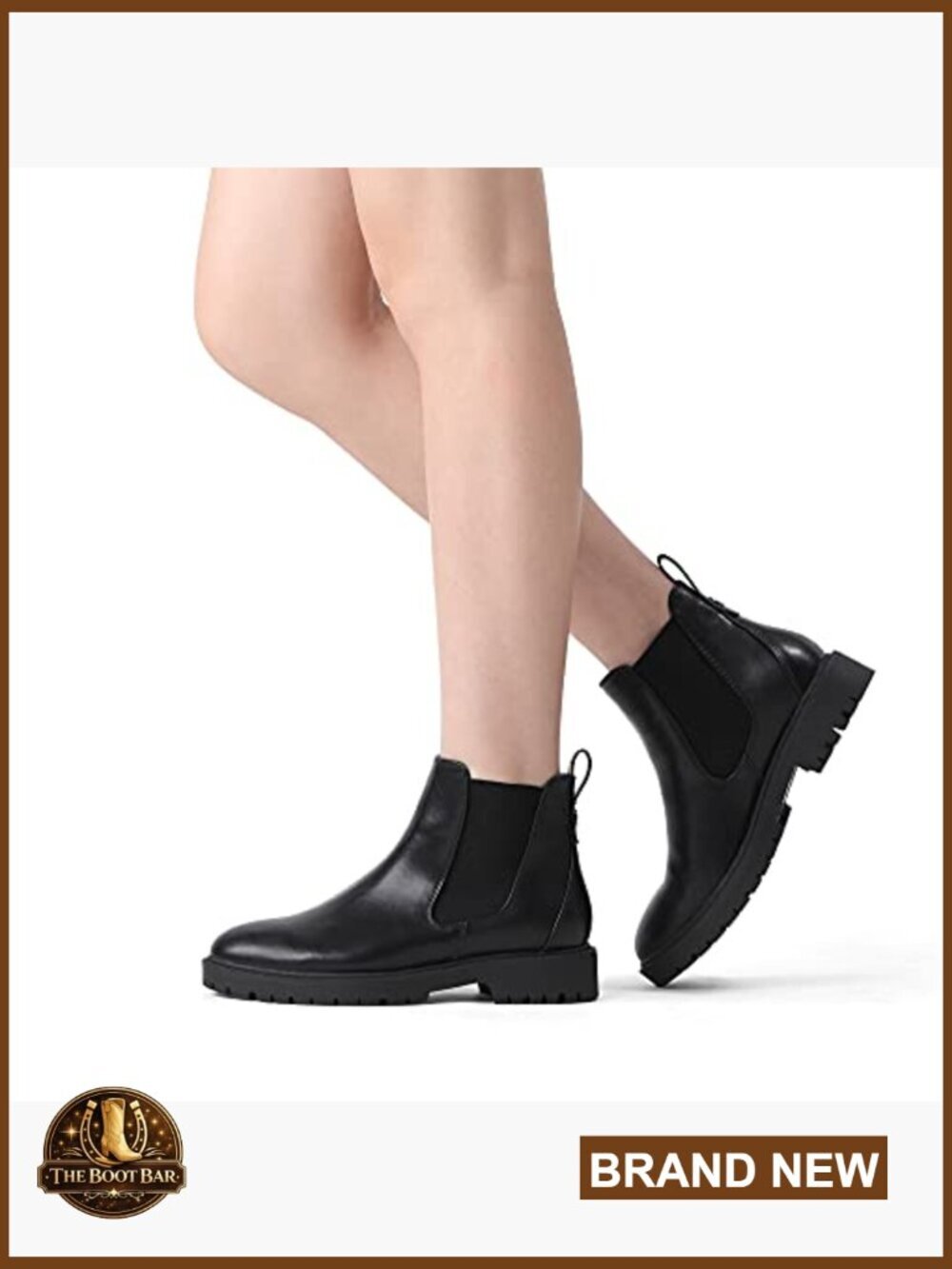 Women's Chelsea Ankle Boots Slip On Elastic Low Heel Fall Booties - Picture 6 of 7